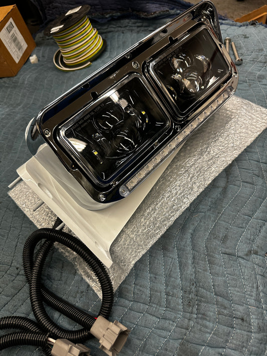 Complete plug and play 379 Shaved headlights set to fit your 389 bolt pattern